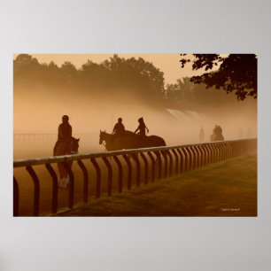 Morning Conversations - Saratoga Horses Poster