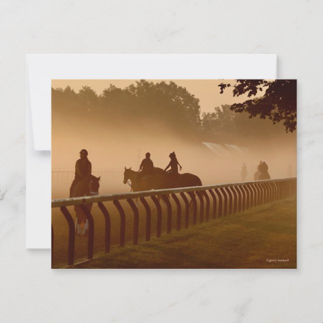 Morning Conversations - Thoroughbred Horse card (Front)