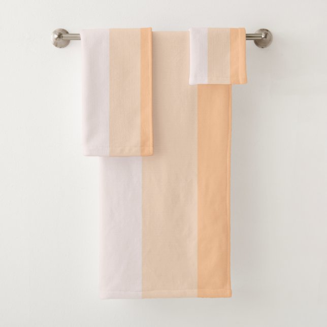 Morning Dew pink and yellow stripes Bath Towel Set (Insitu)