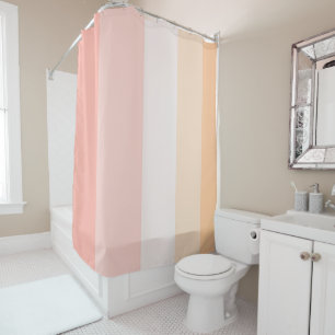 Morning Dew pink and yellow stripes Shower Curtain