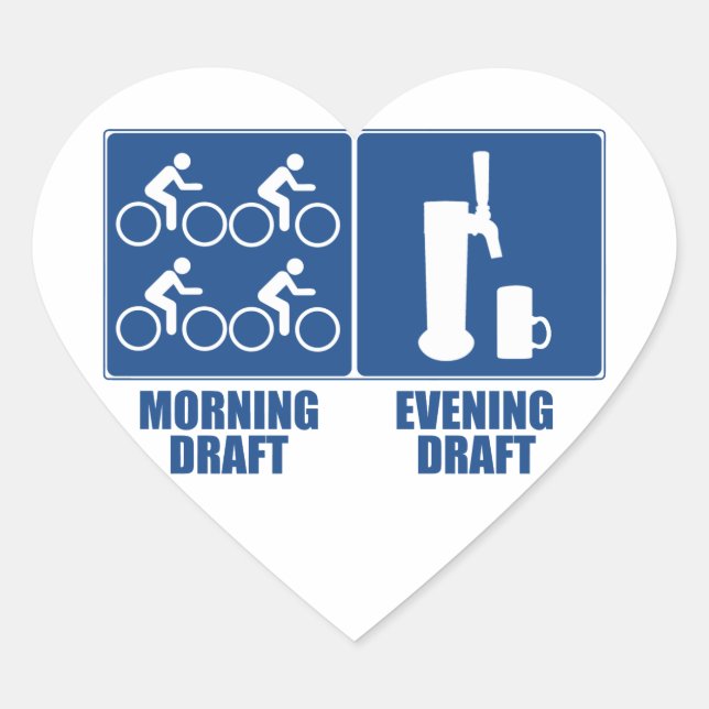 Morning Draught, Evening Draught Heart Sticker (Front)