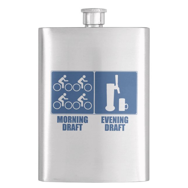 Morning Draught, Evening Draught Hip Flask (Front)
