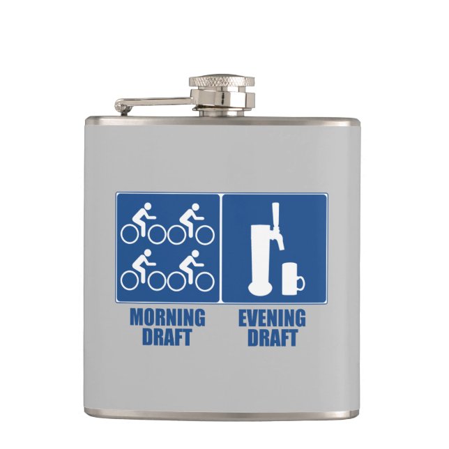 Morning Draught, Evening Draught Hip Flask (Front)
