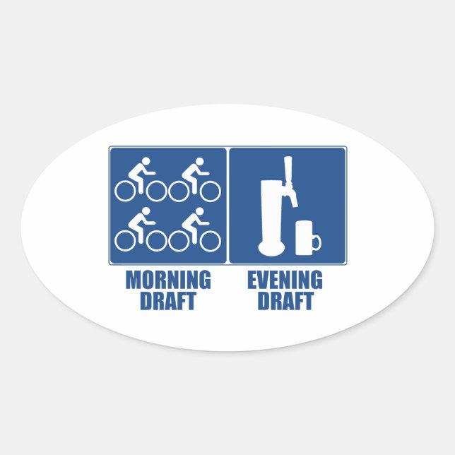 Morning Draught, Evening Draught Oval Sticker (Front)