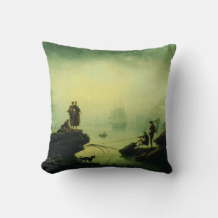 Morning Fog at sea by Joseph Vernet Cushion