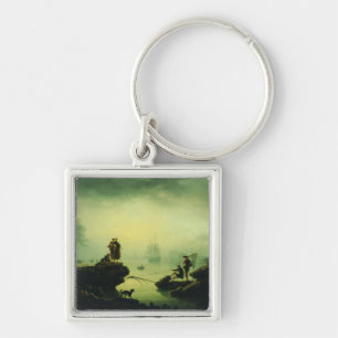 Morning Fog at sea by Joseph Vernet Key Ring
