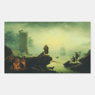 Morning Fog at sea by Joseph Vernet Rectangular Sticker