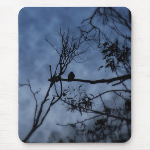 Morning Fog Bird on Branches Mousepad