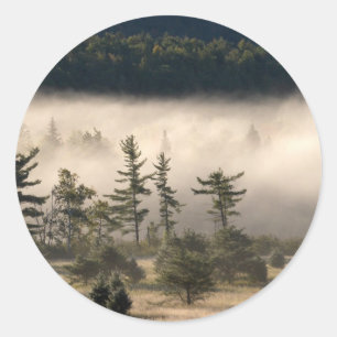 Morning Fog in the Adirondacks Classic Round Sticker