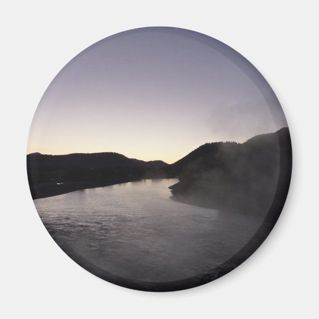 Morning Fog on the Jackson River at Grand Teton Magnet (Front)