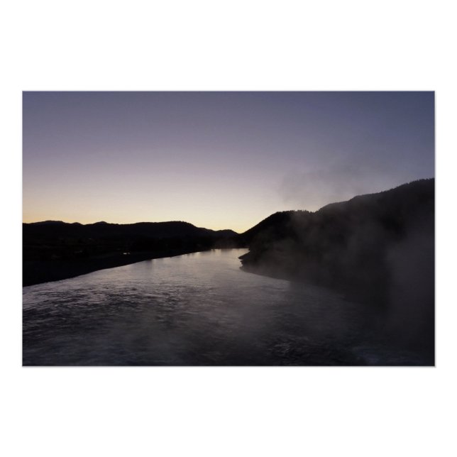 Morning Fog on the Jackson River at Grand Teton Poster (Front)