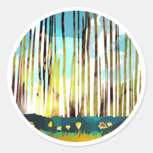 Morning Forest Classic Round Sticker