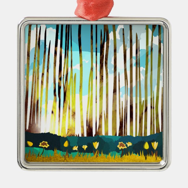 Morning Forest Metal Tree Decoration (Front)