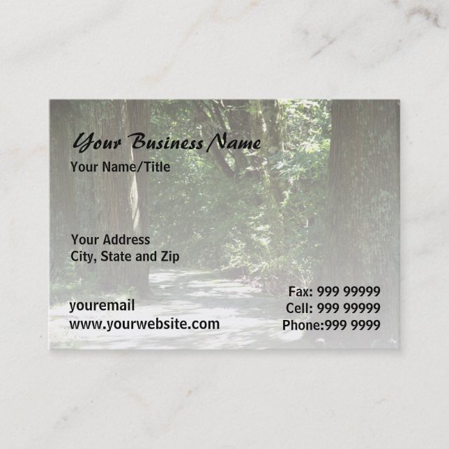 Morning Forest Walk l Nature Landscape Business Card (Front)