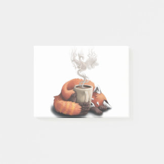Morning Fox - cute coffee animal Post-it Notes