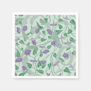 Morning Glories Blue Garden Print Paper Napkins