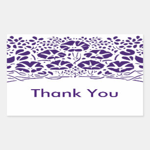Morning Glories Customisable Thank You Rectangular Sticker