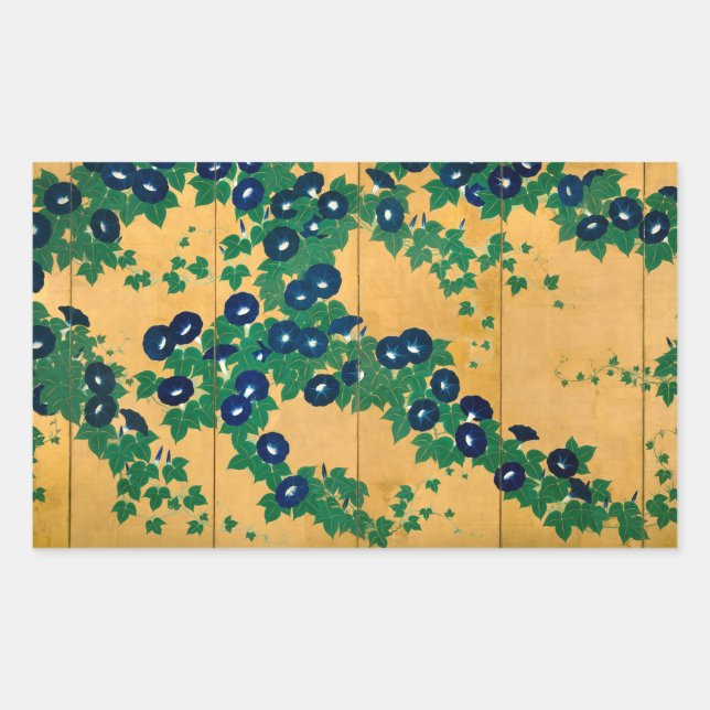 Morning Glories | Early 19th Century Rectangular Sticker (Front)