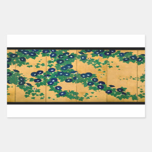 Morning Glories   Early 19th Century Rectangular Sticker