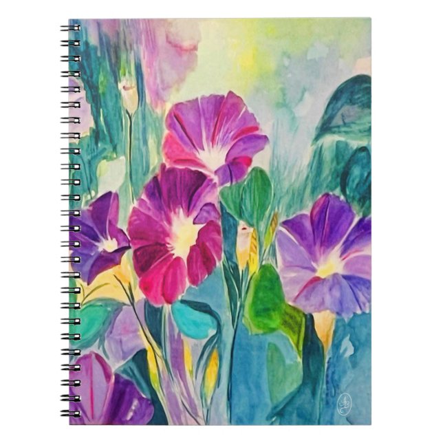 Morning Glories Floral Notebook  (Front)