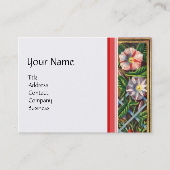 MORNING GLORIES,GARDEN CART,HOUSEHOLD ,GARDENING BUSINESS CARD (Front)