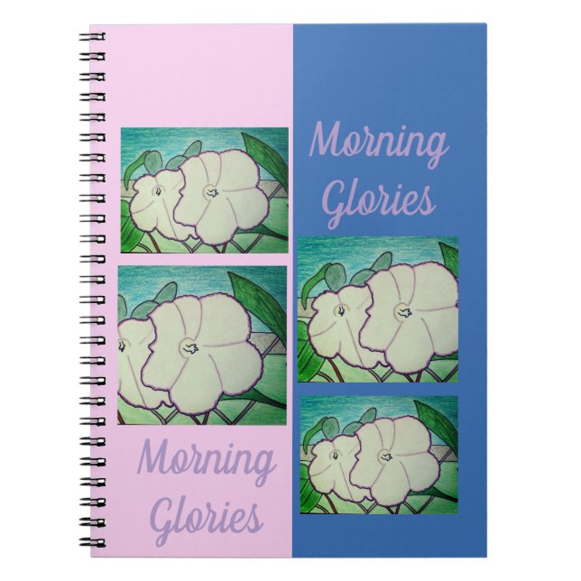 Morning Glories on Chain-link Fence Clipboard Notebook (Front)