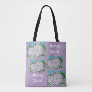 Morning Glories on Chain-link Fence  Tote Bag
