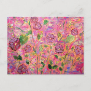 morning glories purple and blue postcard