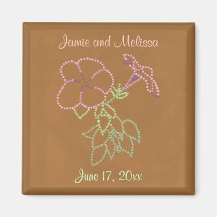 Morning Glories Save the date Wedding Magnets
