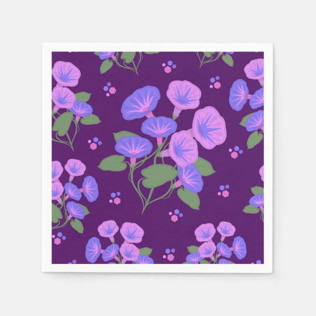 Morning glories, seamless pattern napkin (Front)