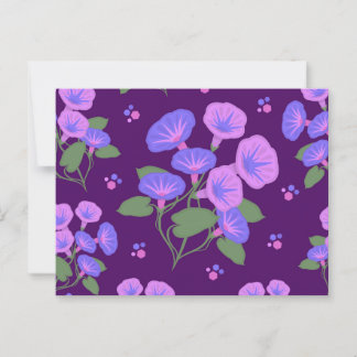 Morning glories, seamless pattern postcard
