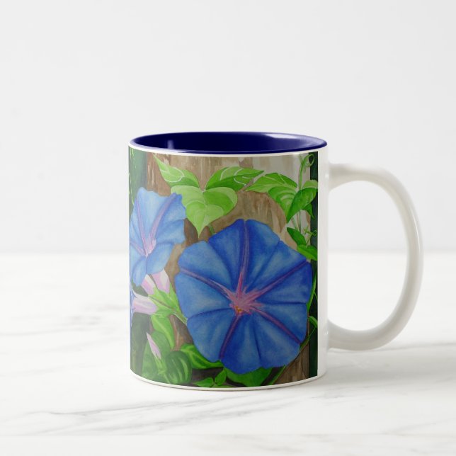 Morning Glories Two-Tone Coffee Mug (Right)