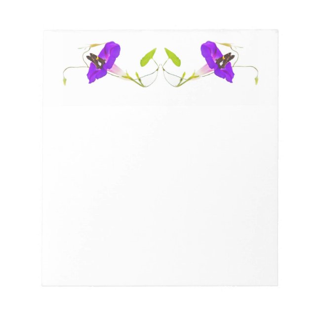 Morning Glory and Butterfly Notepad (Front)