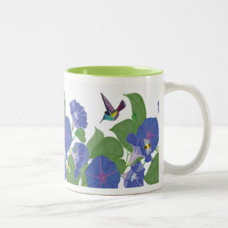 Morning Glory and Hummingbirds Mug Green