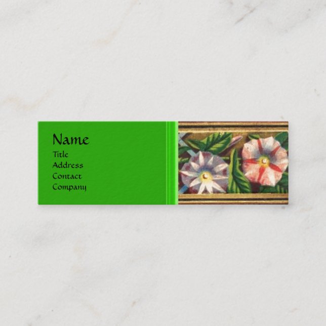 MORNING GLORY AND RED BERRIES MINI BUSINESS CARD (Front)