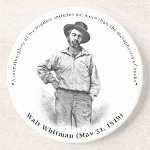 "Morning Glory at My Window…" Walt Whitman Quote Coaster