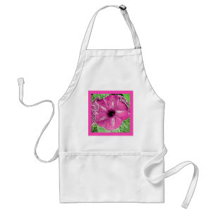 Morning Glory Block Print - fuchsia pink Standard Apron