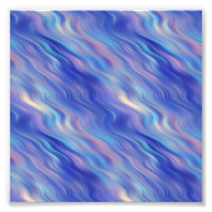 Morning Glory Blue Wavy Texture Photo Print