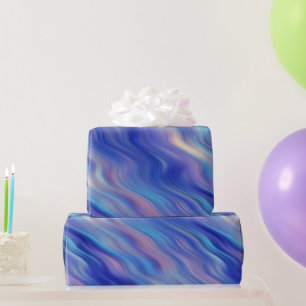 Morning Glory Blue Wavy Texture Wrapping Paper
