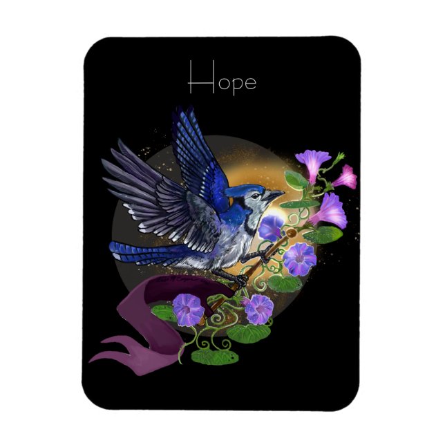 Morning Glory BlueJay Magnet (Vertical)