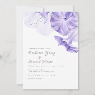 Morning Glory Calligraphy Wedding Invitation