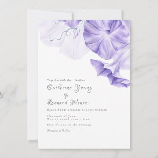 Morning Glory Calligraphy Wedding Invitation