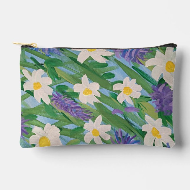 Morning Glory Floral Accessories Pouch (Front)