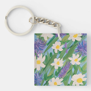 Morning Glory Floral Acrylic Keychain