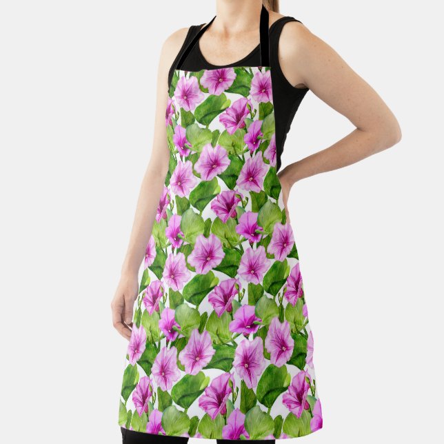 Morning Glory Floral Pattern Apron (Insitu)