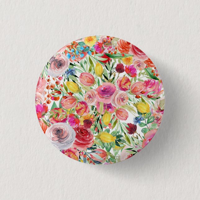 Morning Glory Flower 3 Cm Round Badge (Front)