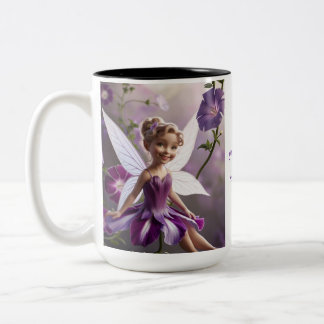 Morning Glory Flower Fairy  Two-Tone Coffee Mug
