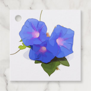 Morning Glory flower Favour Tags