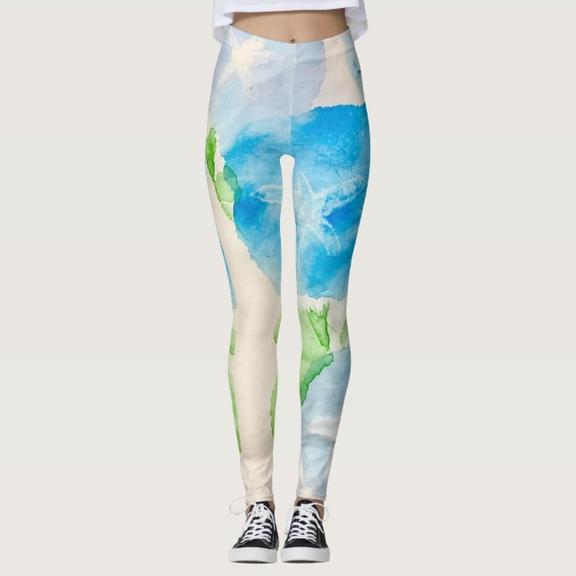 Morning glory flower leggings (Front)