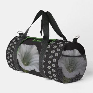 Morning Glory Flower Mirror Pattern Personalised Duffle Bag